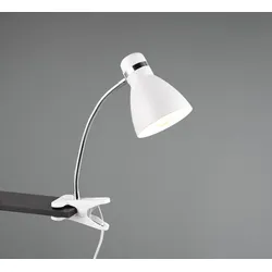 Trio R20731231 Klemmleuchte Harvey - 1x10W | E27 | IP20 - Kabelschalter, flexibler Arm, Metall, mattweiß