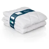 Moon - Angenehm weicher Matratzenschoner mit 4 elastischen Eckbändern - gut gefüllt 500g/m2 Unterbetten mit Karosteppung - (180x200 cm)