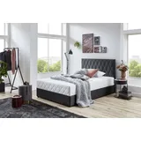 ATLANTIC home collection Boxbett Benita, mit Taschen-Federkernmatratze und Bettkasten, grau