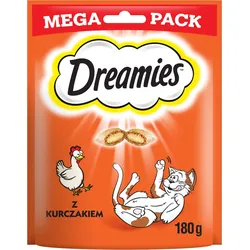 DREAMIES 180g - eine Delikatesse für eine Katze mit einem leckeren Huhn