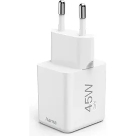 Hama Schnellladegerät USB-C, Super-Mini-Charger, PD, 45 W, weiß