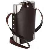 Relaxdays Flachmann Edelstahl, hochwertige Taschenflasche zum Umhängen, 1,8l Fassungsvermögen, Partyspaß, Silber