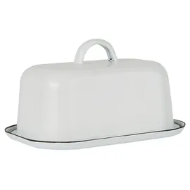 ib laursen Butterdose Emaille weiß