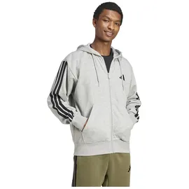 adidas Essentials 3-Streifen Kapuzenjacke Herren grau L