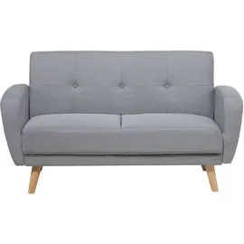 Beliani Schlafsofa 2-Sitzer Florli Stoff Hellgrau
