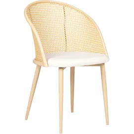 Beliani Esszimmerstuhl 2er Set Metall Hellbeige