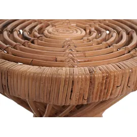 Mendler Beistelltisch HWC-M31, Blumentisch Rattantisch Kaffeetisch, rund 43x38x38cm, Kubu-Rattan natur