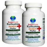 Curcuma KURKUMA + INGWER + PFEFFER SuperKombi 360 (2x180) Kapseln CURCUMIN & GINGEROL & PIPERIN - NATUR PUR - OHNE ZUSATZSTOFFE. 27090-4