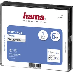 Hama CD Multipack - Behälter CD-Aufbewahrung - Kapazität: 6 CD - Schwarz, durchs...