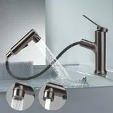 Badezimmerarmatur Mit Ausziehbarer Brause, Drei-modus-waschtischarmatur, Einhebel-ventilblock, Keramik-mischbatterie Für Warm- Und Kaltwasser.