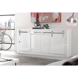 furn.design Sideboard Miami 201 x 92 x 43 cm Weiß Hochglanz