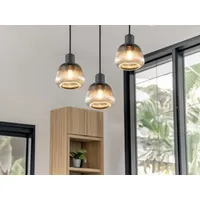 meineWunschleuchte LED Cluster Pendelleuchte 3-flammig Lampenschirme Glas Retro Treppenhaus, Ø37cm