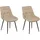Beliani Esszimmerstuhl Melrose Kunstleder Beige/Schwarz 2er Set