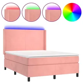 vidaXL Boxspringbett 140 x 200 cm Rosa