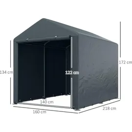 Outsunny Garagenzelt, 1,6 x 2,18 x 1,72 m Lagerzelt mit UV-Schutz, Reißverschlusstür