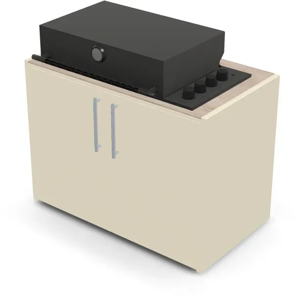 Brabura Box-Q 4-Brenner schwarz | Neuestes Edelstahlmodell - Summer Dala / Perle Blanche / Silberner Griff