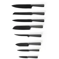 Q Design Messerset 8-tlg. Edelstahl Mattschwarz