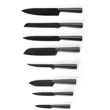 Q Design Messerset 8-tlg. Edelstahl Mattschwarz