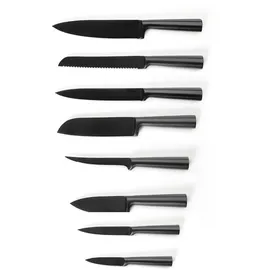 Q Design Messerset 8-tlg. Edelstahl Mattschwarz