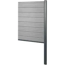 MCW Windschutz Savoie 95 x 180 cm Grau WPC