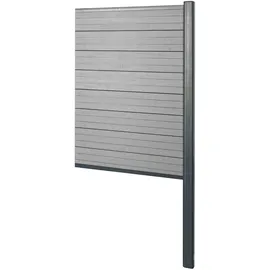 MCW Windschutz Savoie 95 x 180 cm Grau WPC