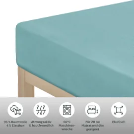 otto home Spannbettlaken Jersey-Elasthan 140 x 200 cm blau