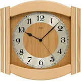 AMS Funkwanduhr F5822/18 (Quarz,Holz,Glas,Buche,Wohnzimmer,Esszimmer,Küche,Made in Germany,Flur) beige