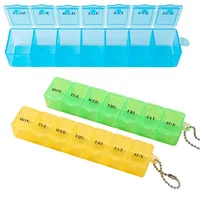 Tablettenbox 7 Tage Morgens Abends,Pillen Organizer Pillendose 7 Medikamentenbox Leicht Einfach zu Öffnen Medikamentenbox für Medikamente Vitamine Fischöl (Blau, Grün, Gelb)