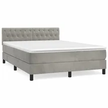 vidaXL Boxspringbett 140 x 200 cm Hellgrau