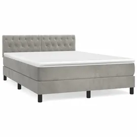 vidaXL Boxspringbett 140 x 200 cm Hellgrau