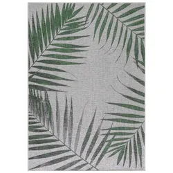 In Outdoor Teppich Beige, Vintage Design, Flachgewebe, Wetterfest