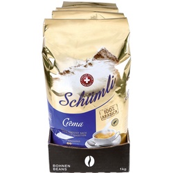 Schweizer Schümli Crema ganze Kaffeebohnen 1 kg, 4er Pack