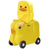 Xcase Set aus Kinder-Aufsitzkoffer und Rucksack, Motiv Küken, gelb