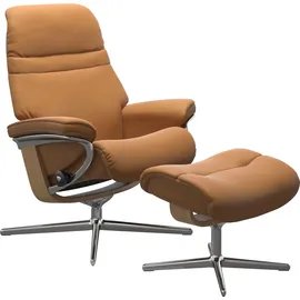 Stressless Relaxsessel STRESSLESS "Sunrise", braun (new caramel), B:83cm H:105cm T:74cm, Sessel, Relaxsessel, mit Cross Base, Größe S, M & L, Holzakzent Eiche