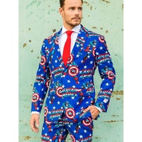Opposuits Partyanzug Marvel Captain America, Lizenzierter Marvel-Anzug - einmal angeguckt und man sieht nur noch St blau 46