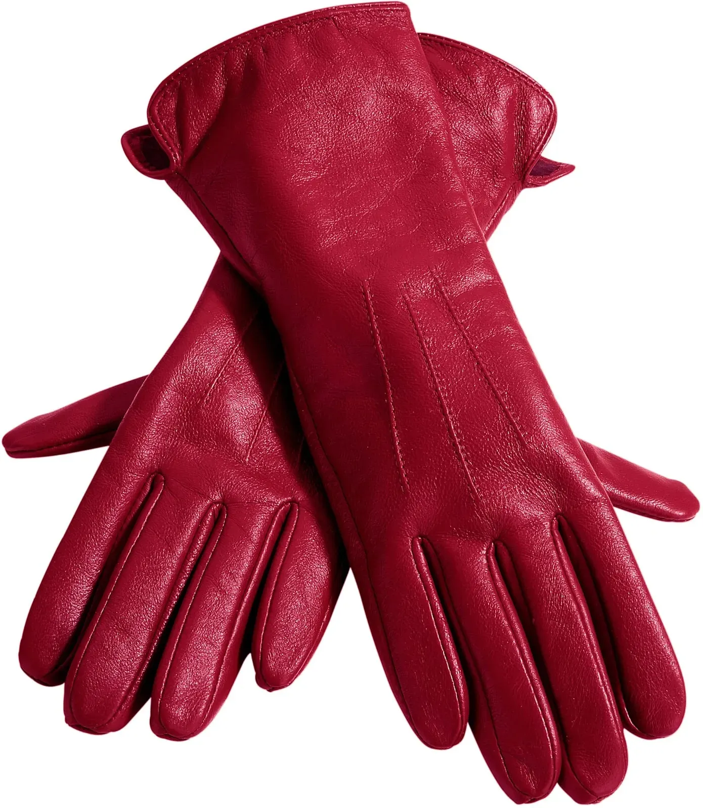 Lederhandschuhe HEINE Gr. 7,5, rot Damen Handschuhe Handschuh