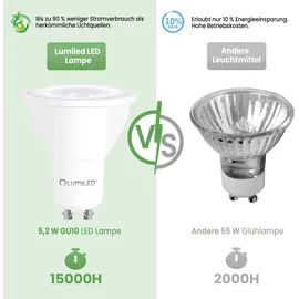 Lumiled LED Spot 10er Pack 5,2W GU10 720 lm warmweiß