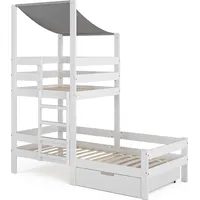 VitaliSpa Hausbett Tom, Weiß modern 204x218 cm mit Schublade