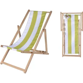 Eichhorn Kinder-Sonnenstuhl 43 x 99 cm grün-weiß gestreift klappbar
