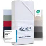 Blumtal® Basics Spannbettlaken 180x200cm Jersey im 2er Set - Bettbezug 180x200 cm aus 100% Baumwolle - Oeko-TEX zertifiziertes Spannbetttuch 180x200cm - Matratzenbezug 180x200- Leintuch 180x200- Weiß