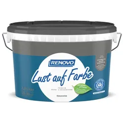 RENOVO Wand- und Deckenfarbe matt »Lust auf Farbe«, 2,5 l, ozeanreise - blau