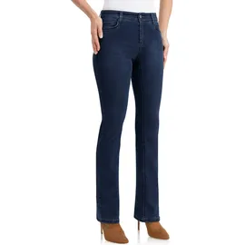wonderjeans Bootcut-Jeans WONDERJEANS, Damen, Gr. 40, Länge 30, blau (blau used), Denim/Jeans, Obermaterial: 48% Polyester, 30% Baumwolle, 12% Viskose, 6% Lyocell, 4% Elasthan, figurbetont lang, Jeans, Figurbetonte Form mit leicht ausgestelltem Bein
