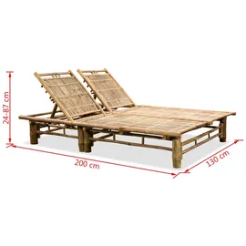 vidaXL Gartenliege 200 x 130 x 87 cm natur