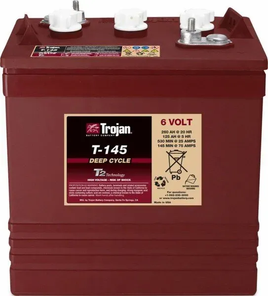 Trojan T-145 6V 260Ah Deep Cycle Traktionsbatterie ELPT-Anschluss