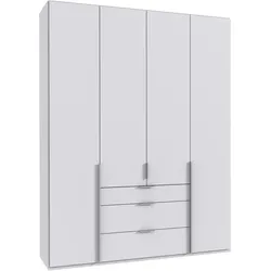Drehtürenschrank WIMEX, weiß, griffe alufarben, B:180cm H:236cm T:58cm, Holzwerkstoff, Schränke