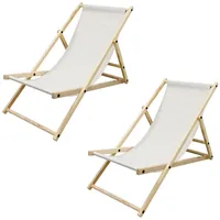ECD Germany 2Er Set Liegestuhl Klappbar aus Holz 3