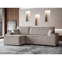 Beautysofa Ecksofa HEKTOR poso2 Dunkelbeige - Breite der Ottomane