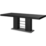 designimpex Esstisch, Schwarz Hochglanz, Holzwerkstoff, 160x75x89 cm, Esszimmer, Tische, Esstische