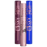 Maybelline New York Lash Sensational Sky High Mascara in Schwarz, Blau und Burgundy für lange Wimpern, Very Black, Blue Mist, Burgundy Haze, 3x 7,2 ml