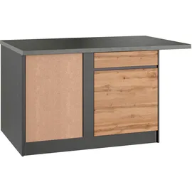kochstation Winkelküche L-Form 490 cm braun